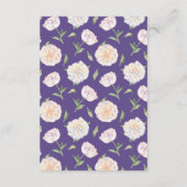 Pioen Violet Paarse Bruiloft Informatie Kaarten (Achterkant)