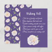 Pioen Violet Paarse Bruiloft Wishing Well Kaarten (Voorkant / Achterkant)