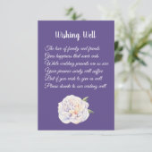 Pioen Violet Paarse Bruiloft Wishing Well Kaarten (Staand voorkant)