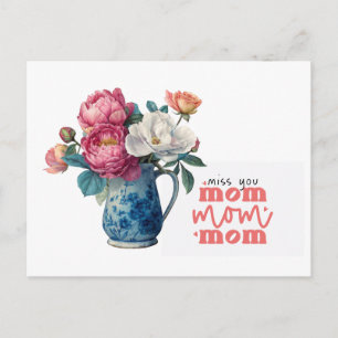 Pioen voor mama op Moederdag Briefkaart
