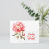 Pioen voor mama op Moederdag Briefkaart (Staand voorkant)