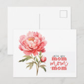 Pioen voor mama op Moederdag Briefkaart (Voorkant / Achterkant)