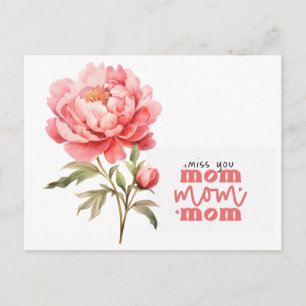 Pioen voor mama op Moederdag Briefkaart