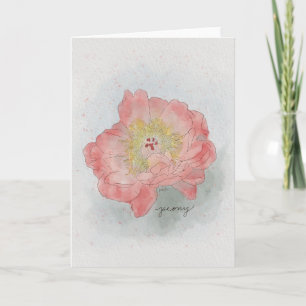 Pioen Watercolor Kaart