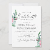 Pioen. Waterverf Boho bloemenvrijgezellenfeest Kaart (Voorkant)