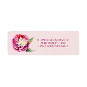  Pioen Waterverf Floral Etiket (Voorkant)