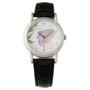 *~* Pioen Waterverf Roze Lavendel Populair Floral Horloge