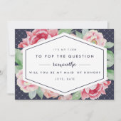  Pioen Wees Mijn Maid of Honor Kaart (Voorkant)
