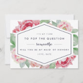  Pioen Wees Mijn Maid of Honor Kaart (Voorkant)