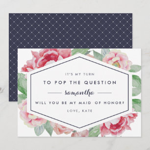  Pioen Wees Mijn Maid of Honor Kaart