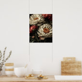 Pioen wilde bloemen poster (Keuken)