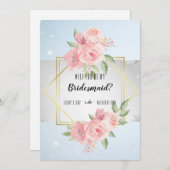 Pioenanemoon Wil je mijn bruidsmeisje zijn? Kaart (Voorkant / Achterkant)