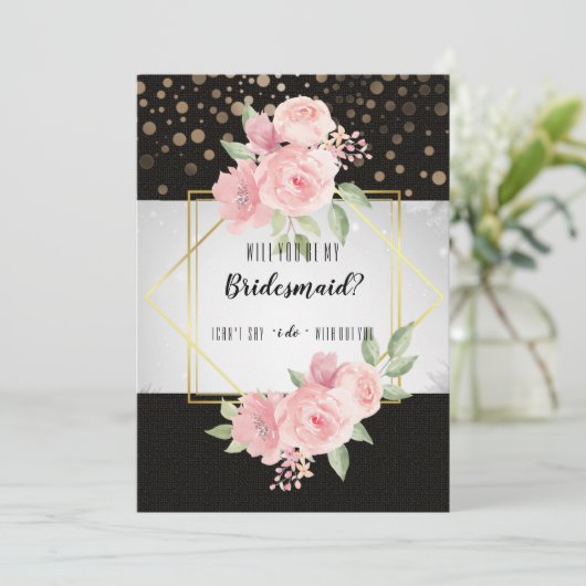 Pioenanemoon Wil je mijn bruidsmeisje zijn? Kaart (Staand voorkant)