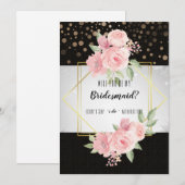 Pioenanemoon Wil je mijn bruidsmeisje zijn? Kaart (Voorkant / Achterkant)