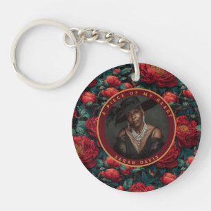 Pioenbloem cadeau-ideeën voor moeder met een rand sleutelhanger