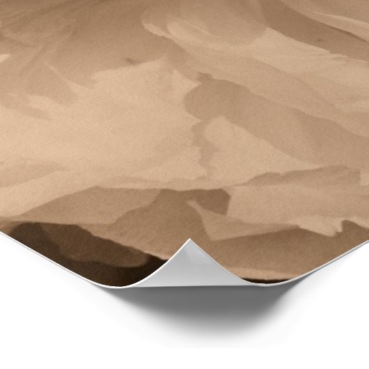 Pioenbloem in bloei in  sepia poster (Hoek)