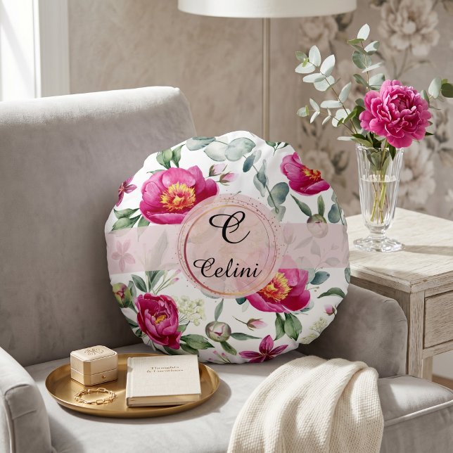 Pioenbloem naadloos patroon Worp kussen (Peony flower seamless pattern Throw Pillow)