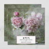 *~* pioenbloem zacht QR RSVP AR23 BRUILOFT Kaart (Voorkant / Achterkant)