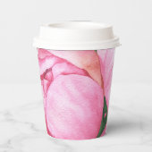 Pioenbloemen 90ste verjaardagsfeest papieren bekers (Achterkant)