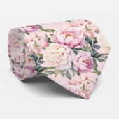 Pioenbloemen Floral Pioenbloemen Stropdas (Opgerold)