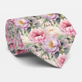 Pioenbloemen Floral Pioenbloemen Stropdas (Opgerold)