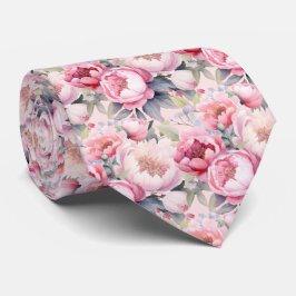 Pioenbloemen Floral Pioenbloemen Stropdas