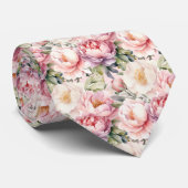 Pioenbloemen Floral Pioenbloemen Stropdas (Opgerold)