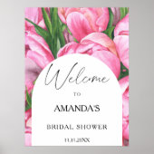 Pioenbloemen - vrijgezellenfeest welkomstbord poster (Voorkant)