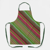 Pioenbloesem roze en groene streep schort (Voorkant)