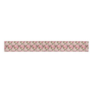 Pioenbloesems Groot Roze Wit Romantisch Bloemen Grosgrain Lint