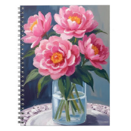 Pioenboeket Roze Bloemen Schilderij Notitieboek