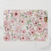 Pioenboeket Trouwfolie Save the date kaart (Achterkant)