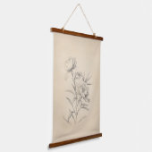  pioenen 3 geïllustreerde wandtapijt hangend wandkleed (Gebogen)