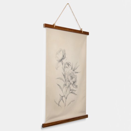  pioenen 3 geïllustreerde wandtapijt hangend wandkleed (Gebogen)