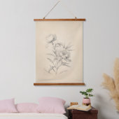  pioenen 3 geïllustreerde wandtapijt hangend wandkleed (Slaapkamer)