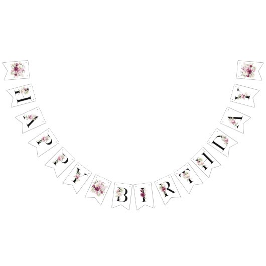 Pioenen Bloemen Gelukkige Verjaardag Banner (Alle)