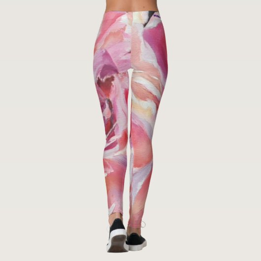 Pioenen Bloemen Leggings (Achterkant)