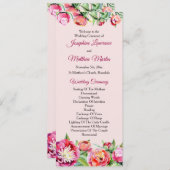  pioenen bloemenbruiloft ceremonie programmakaart (Voorkant / Achterkant)