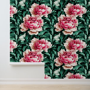 Pioenen bloemenpatroon groot bloempatroon chic behang
