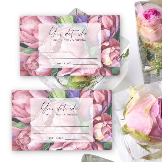  pioenen - Date nacht ideeën \ Date jar Informatiekaartje