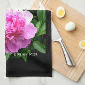 Pioenen door Parel met Hebreeën 10:23 Theedoek (Quarter Fold)