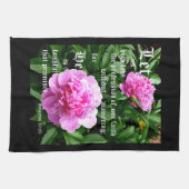 Pioenen door Parel met Hebreeën 10:23 Theedoek (Horizontaal)