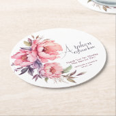  pioenen Een teken van onze liefde bruiloft Ronde Kartonnen Onderzetter (Gebogen)