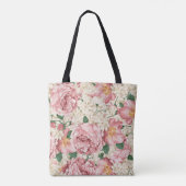 pioenen en hortensia's Patroon Canvas tas (Achterkant)