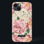 pioenen en hortensia's patroonhoes iPad Case-Mate iPhone Case<br><div class="desc">Elegant iPad air hoesje met  afbeeldingen van roze rozen en pioenen met ivoren hortensia’s. Dit ontwerp is verkrijgbaar in verschillende producten.</div>