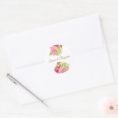 Pioenen en Hydrangea Bruiloft Ronde Stickers (Envelop)