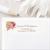 Pioenen en Hydrangea retouradreslabels Etiket (Insitu)