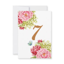Pioenen en Hydrangea Tabel Kaart nr. 7