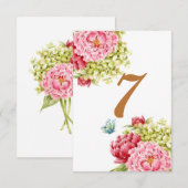 Pioenen en Hydrangea Tabel Kaart nr. 7 (Voorkant / Achterkant)