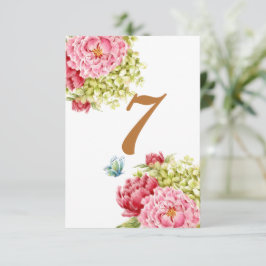 Pioenen en Hydrangea Tabel Kaart nr. 7